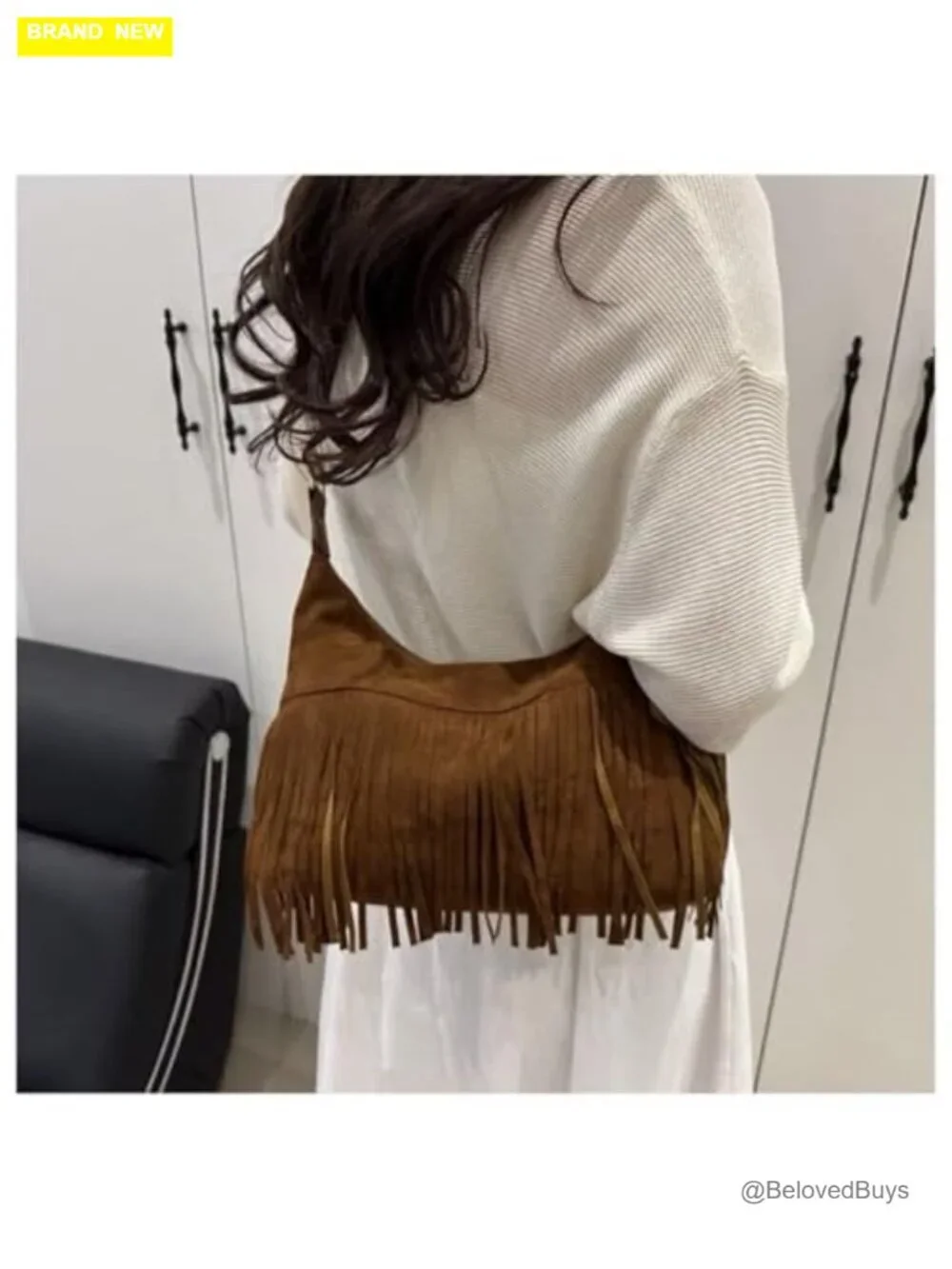 Fringe Hobo Bag Western Purse Shoulder Bag Vegan Suede Tassel Hippie Crossbody